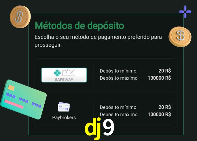 O cassino dj9 oferece uma grande variedade de métodos de pagamento